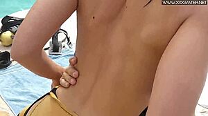 Hot Blowjob by the Poolside!