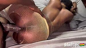 Lactating slim ghana girl gets fucked in missionary by big black cock in capetown.