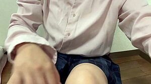 mature japanese brunette shares her raw masturbation experience 😊