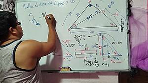 Asian Nerd Student Calculates X in Sexual Mathematical Triangle with Teacher