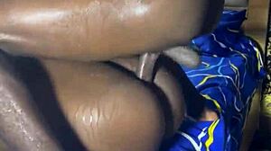 in this quickie, the petite ebony teen babe gets hardcore fucking in missionary and doggystyle.