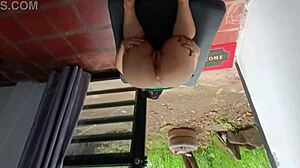 Neighbor fucks me in garden, breaks my ass with anal creampie