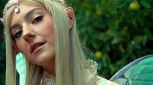 Petite Blonde Babe Eva Elfie Poses In Ripped Costume.