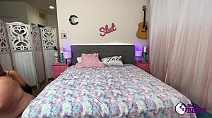 Thick redhead Mary enjoys cuckold backstage