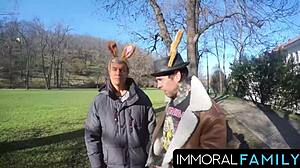 Mia Trejsi BEGS for DOUBLE DICKS in EGG HUNT PUSSY POUNDING