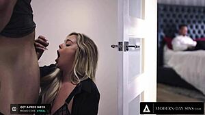 Cheating Wives Almost Caught With Cum In Mouth!