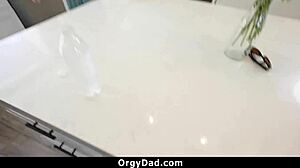 my slutty stepdaughter keeps bending over and flashing her pussy - orgydad