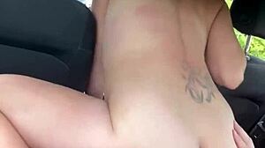 Busty Hooker Rides Cock Outdoors