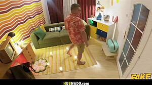 Halloween Ritual With Short-Haired Brunette In Fishnets.