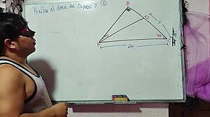 Asian Nerd Student Calculates X in Sexual Mathematical Triangle with Teacher