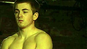 Sebastian Ties Big Balls and Uncut Penis for Masturbation