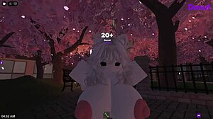 In Roblox, a guy fucks a girl in the park, exploring virtual sex