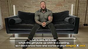 inked brunette rides cowgirl, gets pussy licked, then cumshot in hd