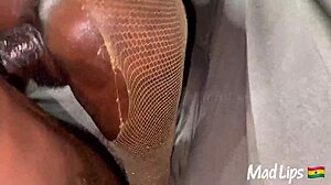 Lactating slim ghana girl gets fucked in missionary by big black cock in capetown.