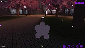 In Roblox, a guy fucks a girl in the park, exploring virtual sex