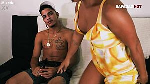 Fucking the hot young girl with creampie in doggystyle position