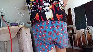 hot wife cheats with sex toy outdoor