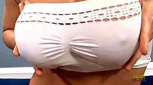 Dirty blonde Tyla Wym gets fucked then a load on her tits