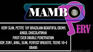 i love this very slim petite 18+ 18y brazilian beautiful ebony angel chocolatinha first ever double penetration dp 2on1 anal slim