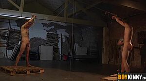 Sebastian Ties Big Balls and Uncut Penis for Masturbation