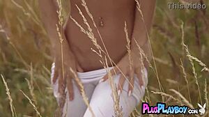 Stunning Blonde Model Poses Naked Outdoors