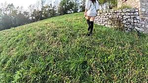 i walk and strip naked in nature, neighbors see my dripping wet pussy