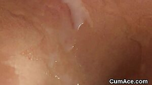 i watched this nasty babe get a sperm load on her face while sucking all the sperm