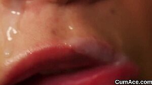 i watched this nasty babe get a sperm load on her face while sucking all the sperm