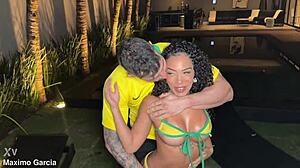 joice crazy, the brazilian teen with perfect ass, enjoys amazing interracial sex with deepthroat and doggystyle