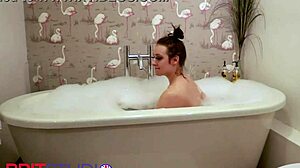 british teen 18+ gets naughty in the bath with homemade orgasm