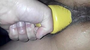 Watch my wife ride this big dildo to orgasm, her vagina dripping