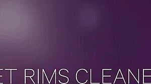 Wet rims cleaners from girlsrimming with cowgirl riding and cumshot