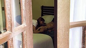 Specific doggystyle fuck by oriental in husband's bed