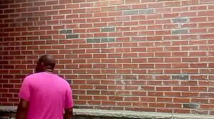 A private strip tease for free while faced backwards in 70 degree weather