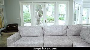 Stepsisters bet stepbrothers can't last without sex, they lose in orgy