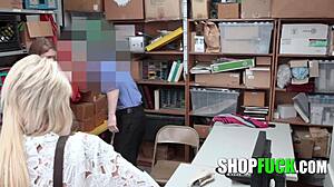 Big tits teen thief gets fucked hard in office by burglar!