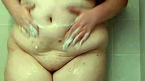 Shower tease with big ass and natural tits