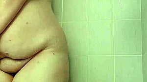 Shower tease with big ass and natural tits