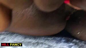 Black Ebony Friend In Bedroom With Dildo