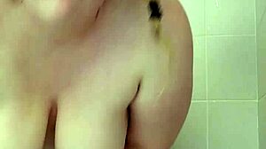 Shower tease with big ass and natural tits