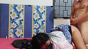 homemade student porn recording with unexpected phone throw