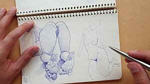 Quick sketch of doggy-style foot fetish in my sketchbook 😘
