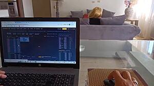 mother-in-law's husband fucks my ass hard in doggy, i love it.