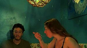 Passionate sex after birthday dinner