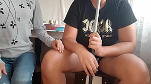 brunette hookah waitress gets pussy licked to orgasm in lesbian scene