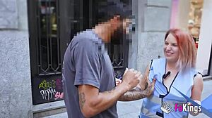 Dirty spanish babe teases and tests guys in madrid public quickie