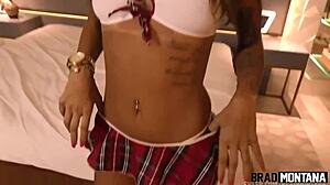 skinny latina debuts rough doggystyle, cums in wet pussy.