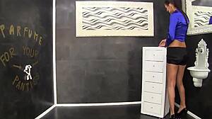 Masturbating facial slut