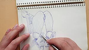 Quick sketch of doggy-style foot fetish in my sketchbook 😘