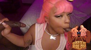 ebony slut mollie gets rough anal creampie